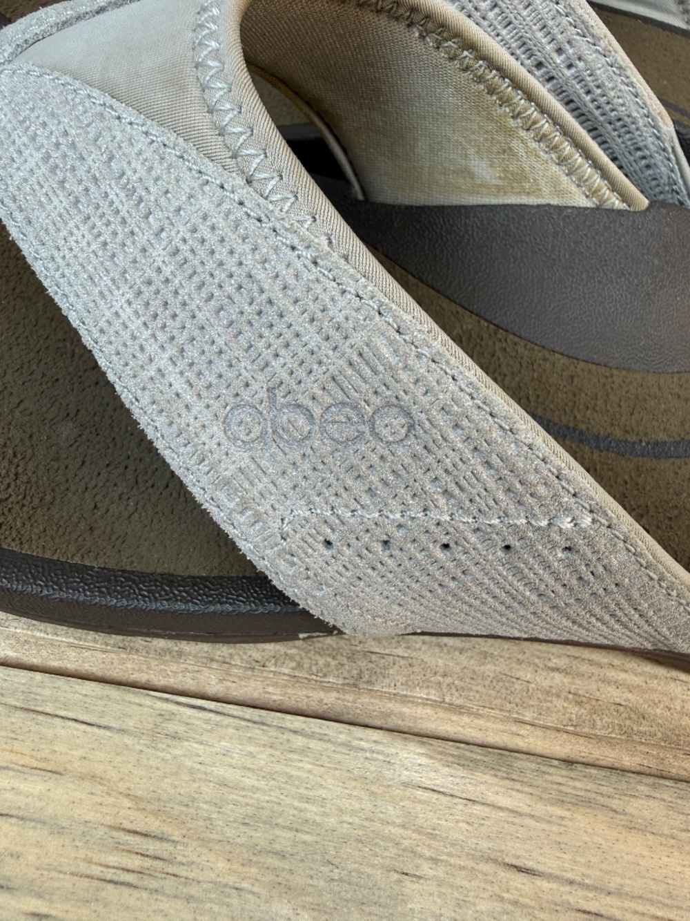Abeo Leather Flip Flops Thong light Gray Sandals Womens Size 8 Great Condition! - Picture 11 of 15